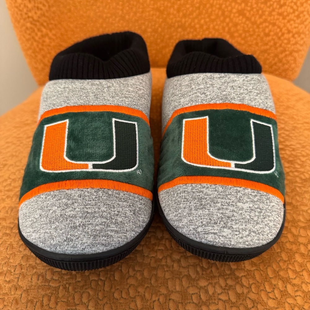 FOCO Miami Hurricanes Men’s Slippers Size US 11-12